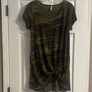 Z Supply Camouflage Knot-Front Dress